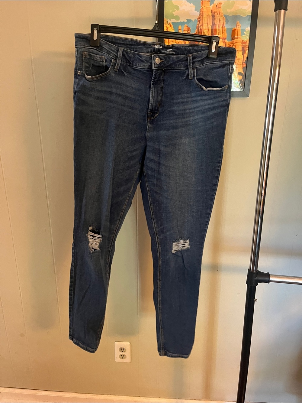 Old Navy Dark Blue Ripped Skinny Jeans